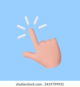 3d touch screen, hand pointing gesture, click symbol