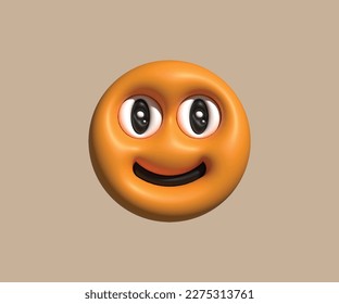 3D touched smile Emoticon vector art design
