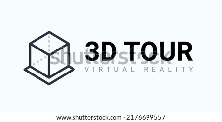 3d tour virtual icon ar camera platform vector game. 360 vr 3d tour icon