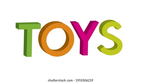 3d toys slogan print - vector