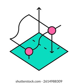 3d tracking line icon vector. 3d tracking sign. isolated symbol illustration