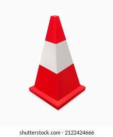 Cono de tráfico 3d para diseño de banners. Icono vectorial 3d. Símbolo de peligro para la seguridad. Construcción, en construcción y reparación. Objeto Clip art. Ilustración aislada y realista del vector 3D