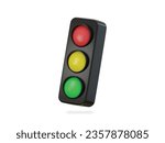 3d traffic light icon illustration