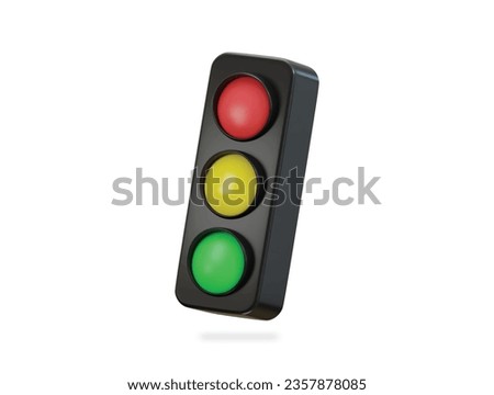 3d traffic light icon illustration