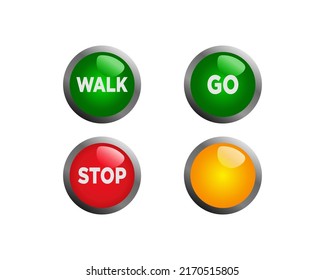 3d traffic lights, go  walk and stop instructions at traffic lights vector