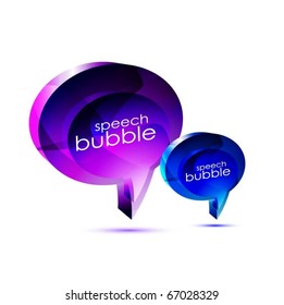 3d translucent speech bubbles vector