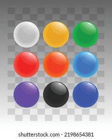 3d transparente 6 globos.bolas. Vector