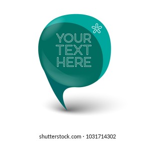 3D transparent colourful speech bubble in vector graphics