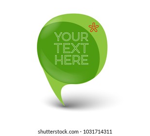 3D transparent colourful speech bubble in vector graphics