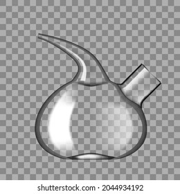 3D Transparent Laboratory Glass Flask With Glare. EPS10 Vector