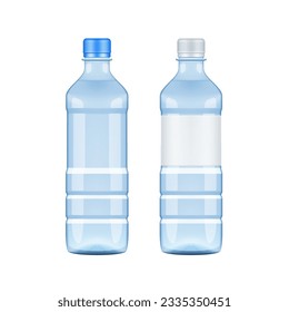 3D Transparent Plastic Bottle With Glossy Highlights. EPS10 Vector