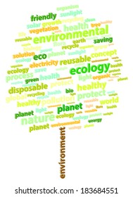 3D Tree Abstract Ecology Word Cloud
