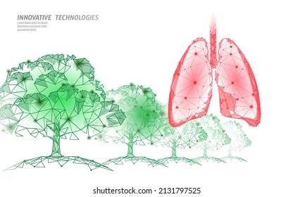 3D trees human lungs essential organic extract. Cold flu COVID-19 coronavirus remedy supplement. Health medicine vitamin . Alternative natural treatment vector illustration