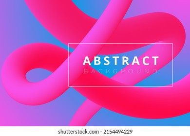 3d trend colorful gradient twisted liquid line shapes abstract background. Pink fluid flow wave. Vector illustration