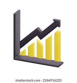 3d trend icon vector. Isolated on white background. 3d economy concept. Goal for business, bank, finance, investment and money. Cartoon minimal style. 3d icon vector render illustration.