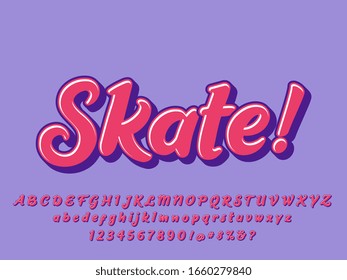 3D trendy fluid cool skate text effect