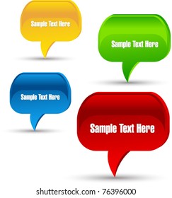 3d trendy glassy speech bubbles