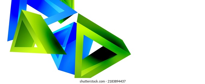 3d triangle abstract background. Basic shape technology or business concept composition. Trendy techno business template for wallpaper, banner, background or landing