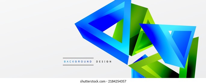 3d triangle abstract background. Basic shape technology or business concept composition. Trendy techno business template for wallpaper, banner, background or landing