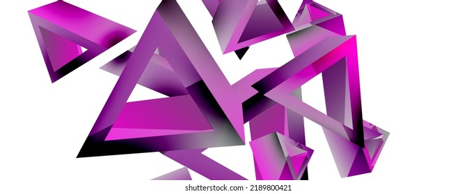 3d triangle abstract background. Basic shape technology or business concept composition. Trendy techno business template for wallpaper, banner, background or landing