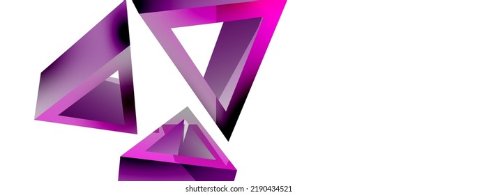 3d triangle abstract background. Basic shape technology or business concept composition. Trendy techno business template for wallpaper, banner, background or landing
