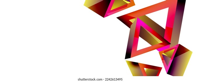 3d triangle abstract background. Basic shape technology or business concept composition. Trendy techno business template for wallpaper, banner, background or landing
