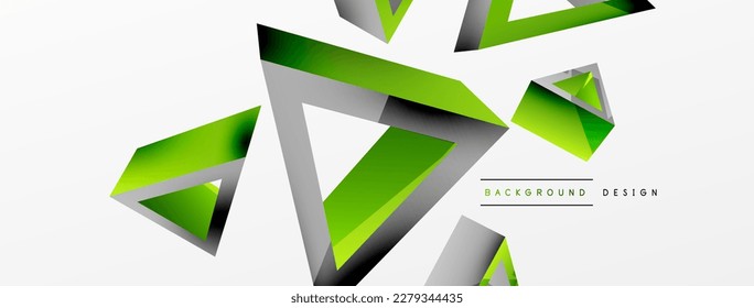 3d triangle abstract background. Basic shape technology or business concept composition. Trendy techno business template for wallpaper, banner, background or landing