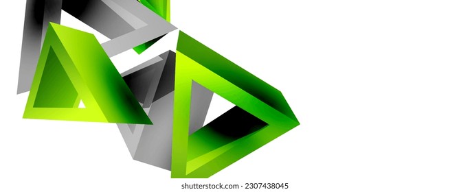 3d triangle abstract background. Basic shape technology or business concept composition. Trendy techno business template for wallpaper, banner, background or landing
