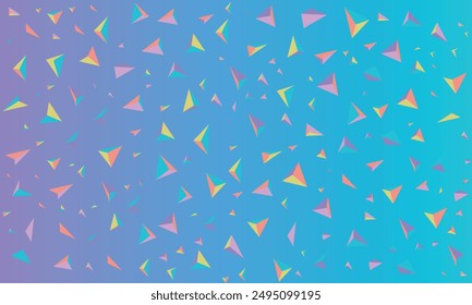 3d triangle background with colorful hologram paper colors