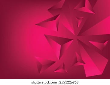 3d triangle background with pink  colors