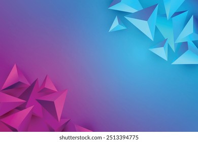 Fondo triangular 3D con diseño de Vector de colores vivos en EPS 10