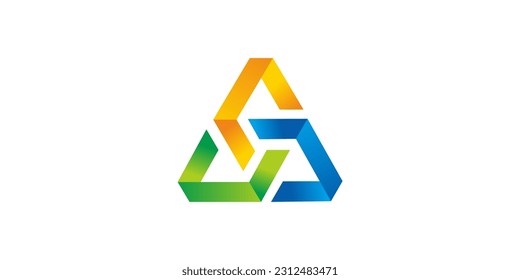 3.d imagen vectorial del logotipo de negocios de color triangular
