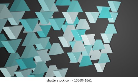3D triangle design composition in blue and gray background vector in EPS 10