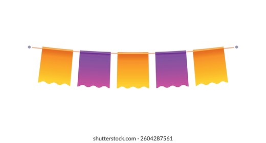 3D triangle flag party on transparent background. decoration element. 3D Triangle Flag Party Banner on Transparent Background. Festive Decoration Element in 3D