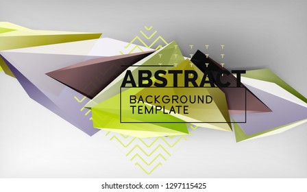 3D Dreieck geometrisches Hintergrunddesign, moderne Plakatvorlage. Vektorgrafik