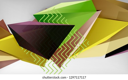 3D Dreieck geometrisches Hintergrunddesign, moderne Plakatvorlage. Vektorgrafik