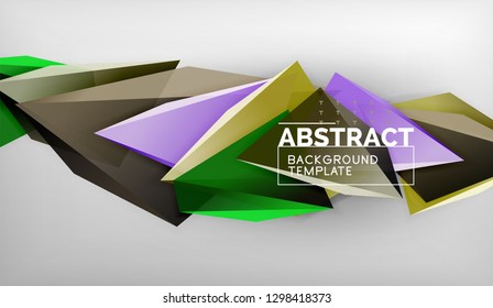 3d diseño de fondo geométrico triangular, plantilla de póster moderno. Ilustración del vector