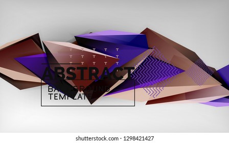 3D Dreieck geometrisches Hintergrunddesign, moderne Plakatvorlage. Vektorgrafik