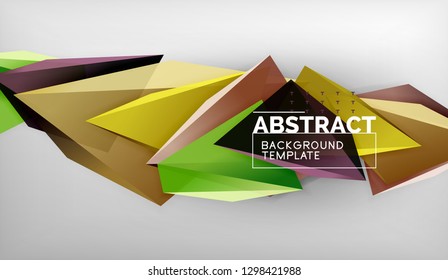3d diseño de fondo geométrico triangular, plantilla de póster moderno. Ilustración del vector