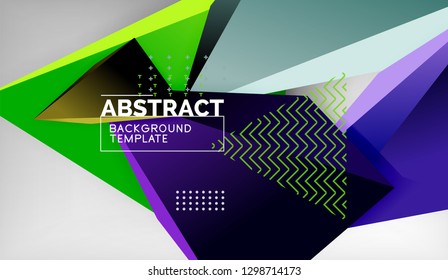 3d diseño de fondo geométrico triangular, plantilla de póster moderno. Ilustración del vector