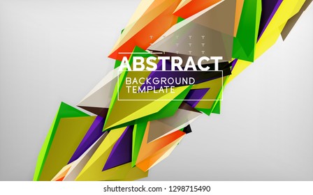 3d triangle geometric background design, modern poster template. Vector illustration - Shutterstock ID 1298715490