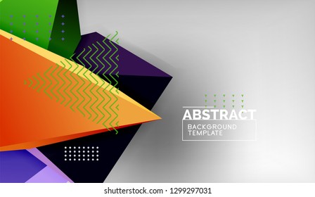 3d diseño de fondo geométrico triangular, plantilla de póster moderno. Ilustración del vector