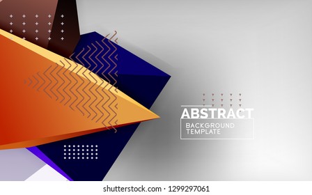 3D Dreieck geometrisches Hintergrunddesign, moderne Plakatvorlage. Vektorgrafik