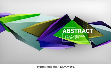 3D Dreieck geometrisches Hintergrunddesign, moderne Plakatvorlage. Vektorgrafik