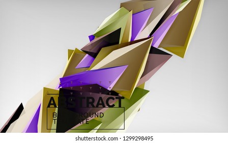 3D Dreieck geometrisches Hintergrunddesign, moderne Plakatvorlage. Vektorgrafik