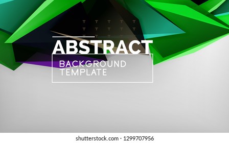 3d triangle geometric background design, modern poster template. Vector illustration
