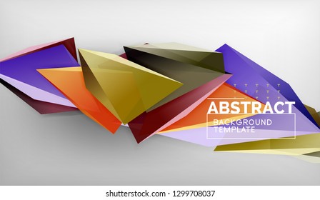 3D Dreieck geometrisches Hintergrunddesign, moderne Plakatvorlage. Vektorgrafik