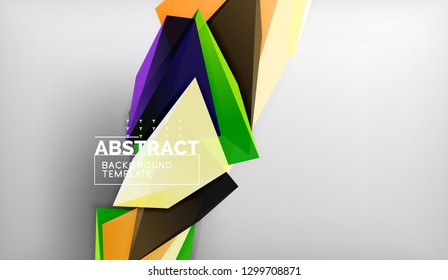 3d diseño de fondo geométrico triangular, plantilla de póster moderno. Ilustración del vector