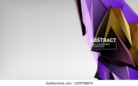 3d triangle geometric background design, modern poster template. Vector illustration