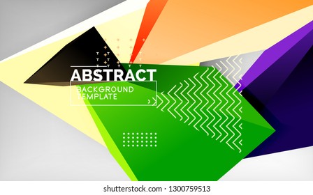 3d triangle geometric background design, modern poster template. Vector illustration